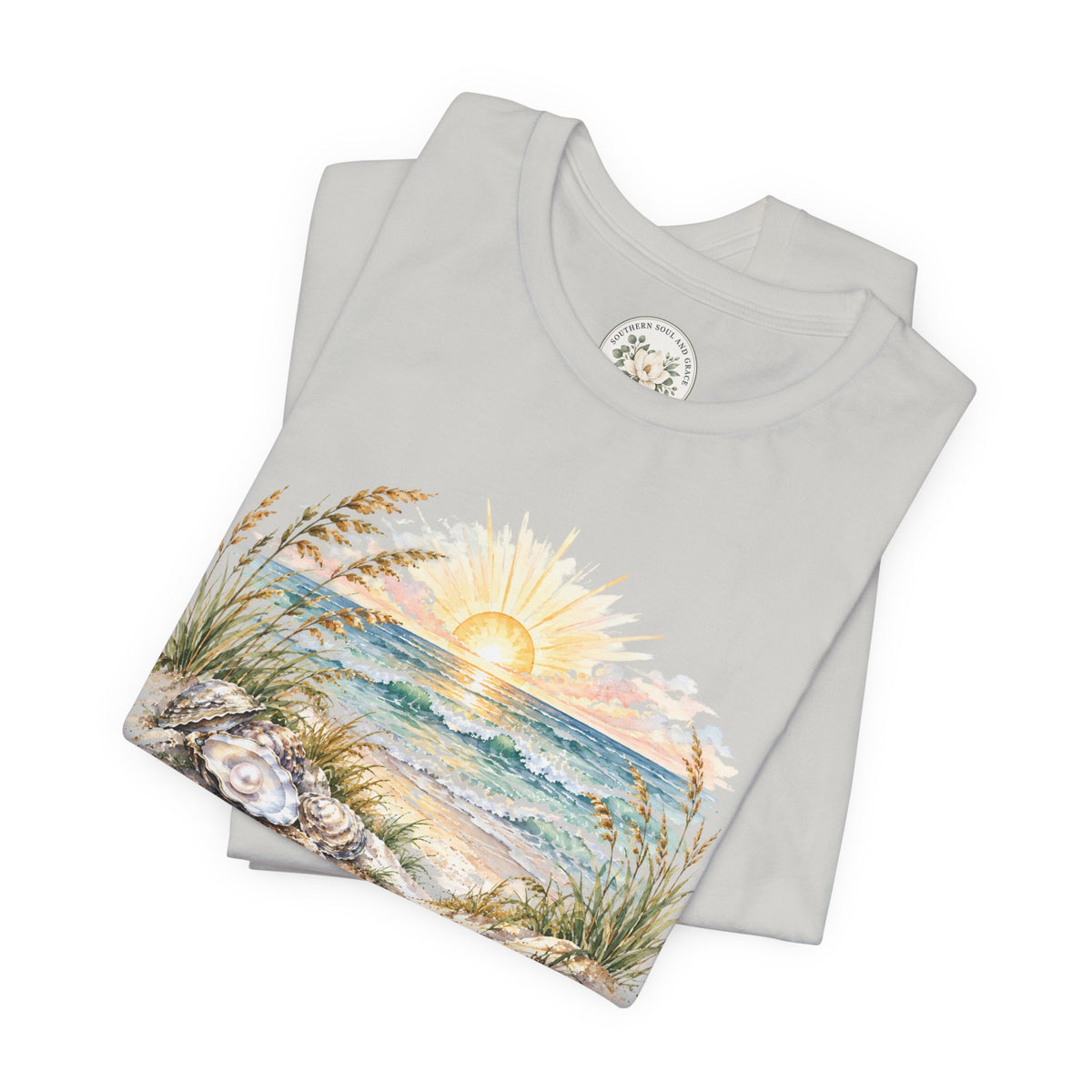 Sunrise Beach Tee — Coastal Ocean Sunset Graphic T-Shirt