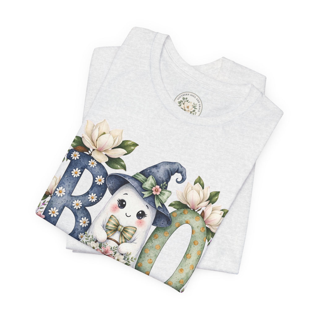 Boo Floral Ghost Tee — Cute Halloween Ghost & Pumpkin Shirt