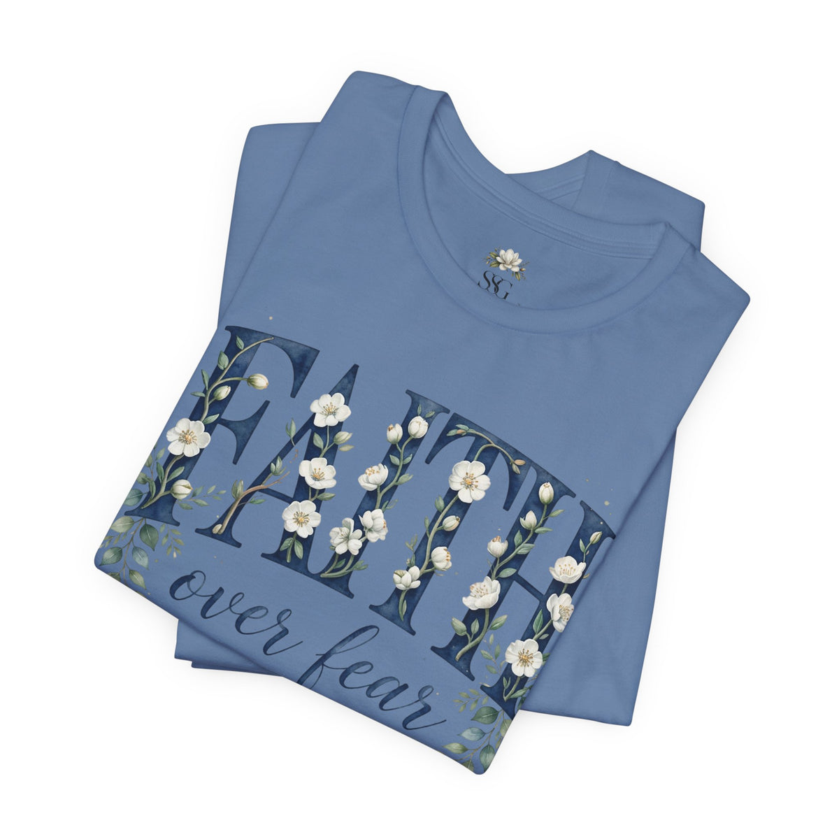 Faith Over Fear T‑Shirt — Floral Scripture Tee (Isaiah 41:10)