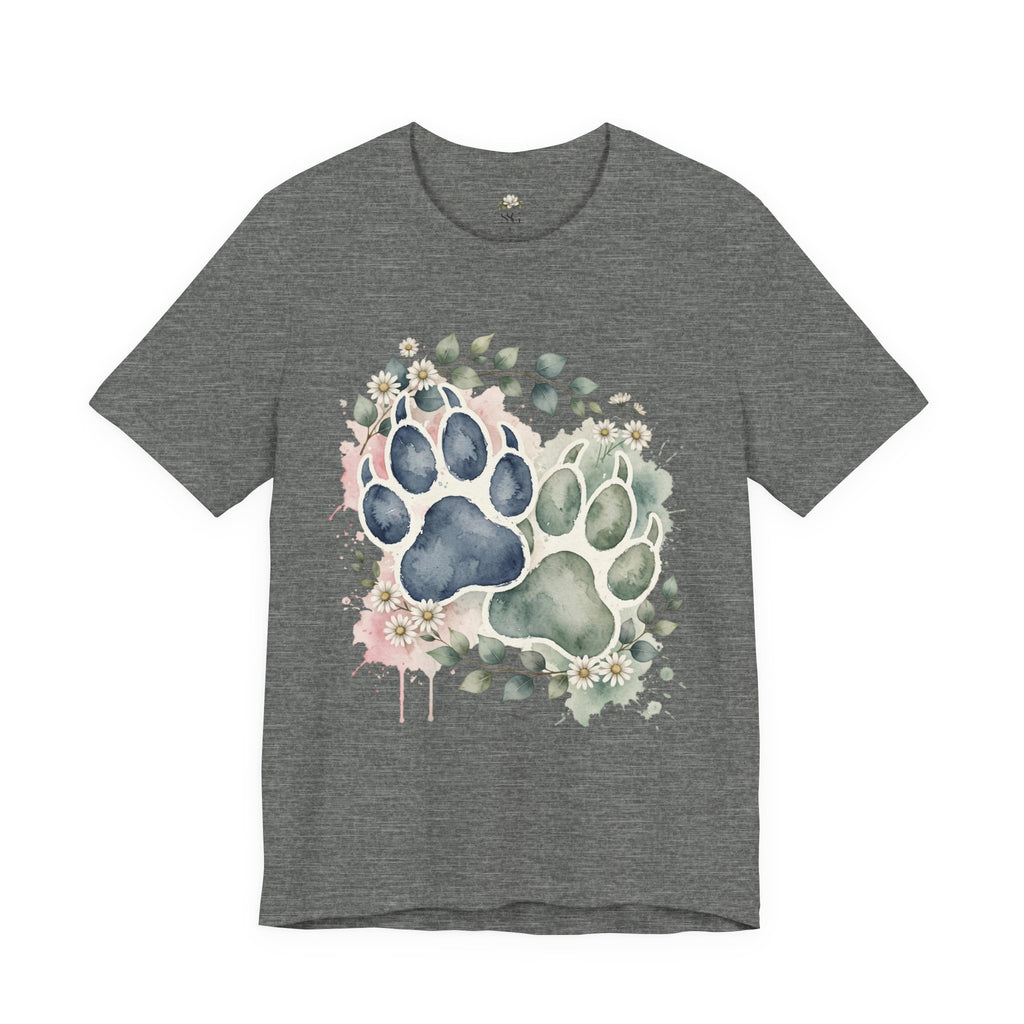 Floral Watercolor Paw Print T-Shirt Southern Soul and Grace