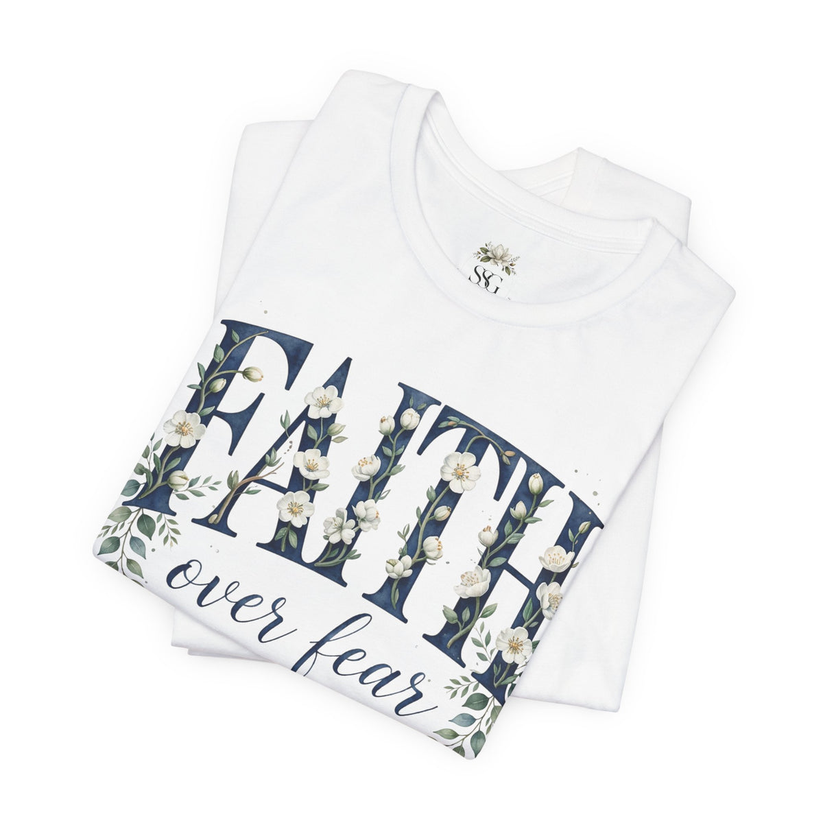 Faith Over Fear T‑Shirt — Floral Scripture Tee (Isaiah 41:10)