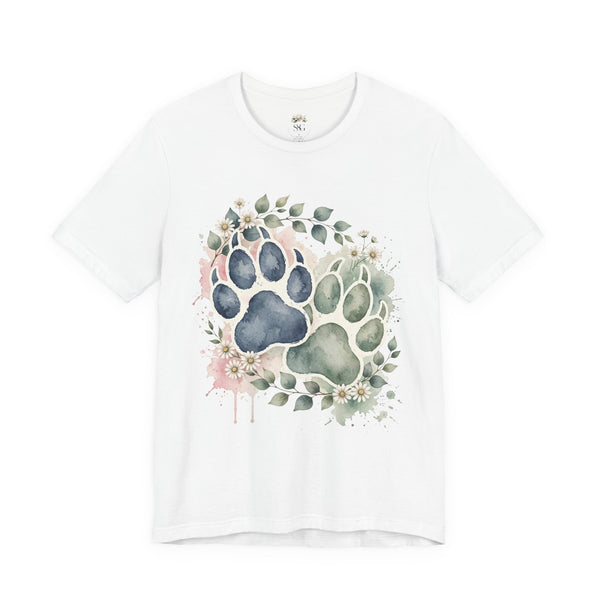 Floral Watercolor Paw Print T-Shirt Southern Soul and Grace