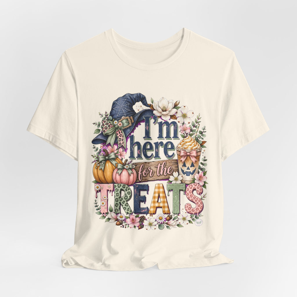 I’m Here for the Treats Tee — Cute Halloween/Autumn Pumpkin Graphic T-Shirt