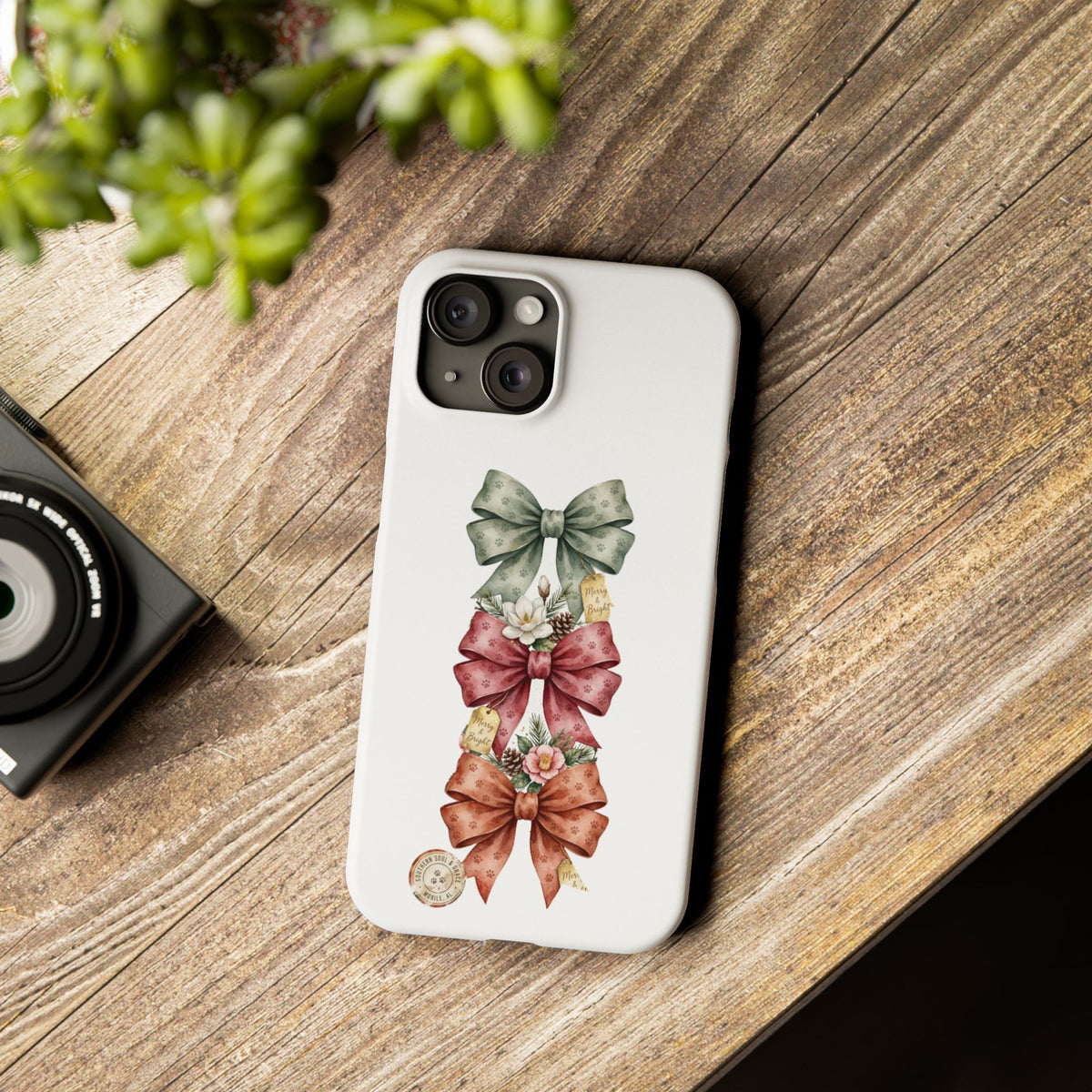 Slim Phone Case — Vintage Bow Trio Floral Design