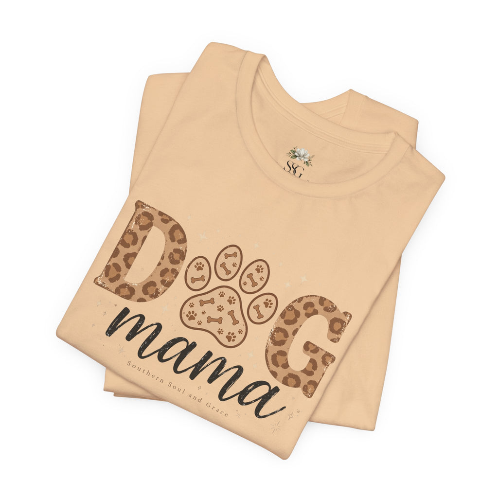 Dog Mama T‑Shirt — Leopard Paw Graphic Tee for Dog Lovers