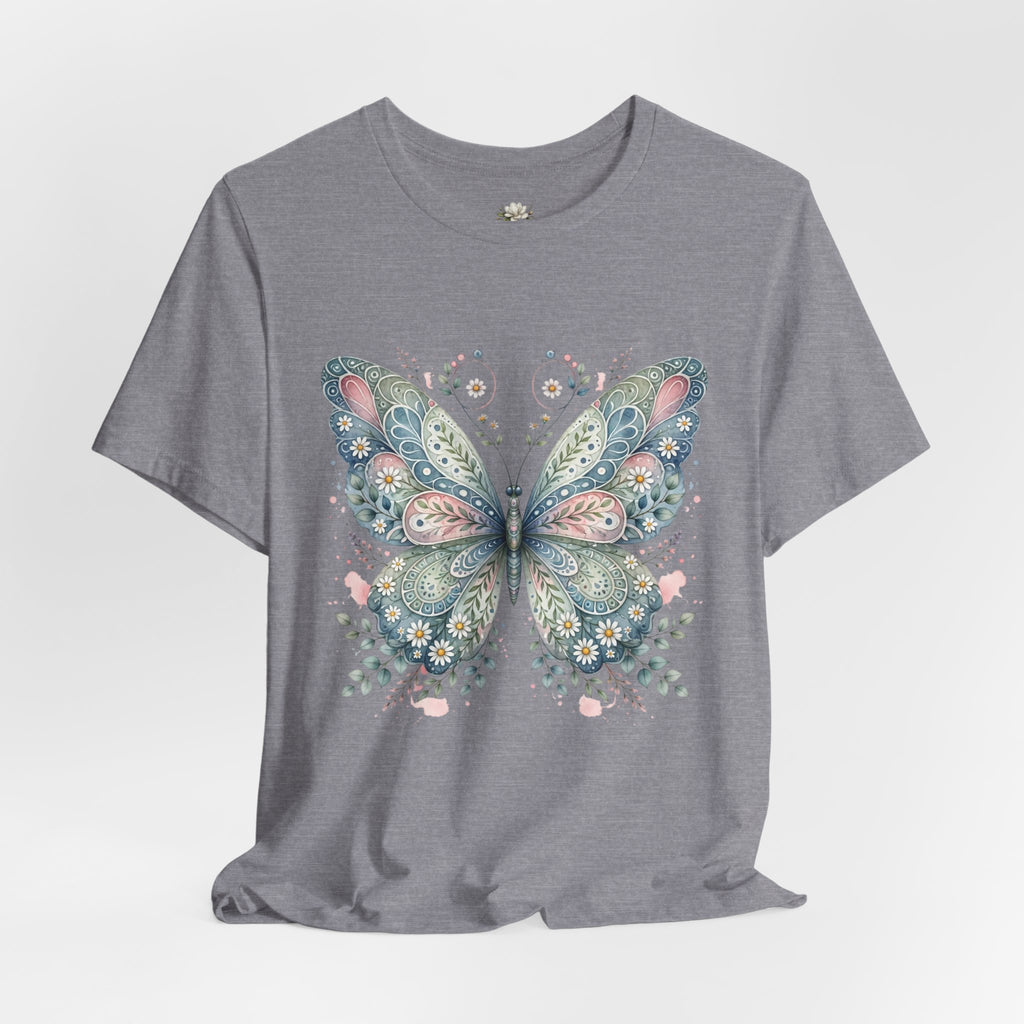 Butterfly Floral Tee — Watercolor Boho Butterfly Graphic T-Shirt