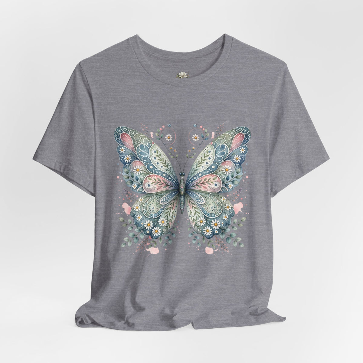 Butterfly Floral Tee — Watercolor Boho Butterfly Graphic T-Shirt