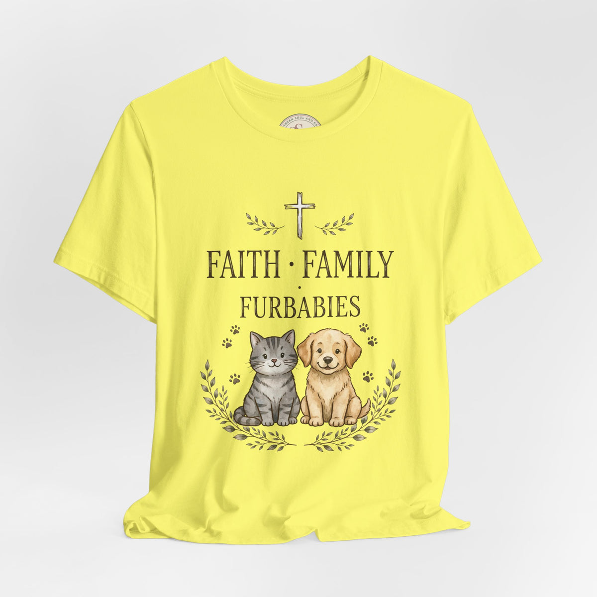 Faith Family Furbabies T-Shirt — Cute Pet Faith Shirt for Cat & Dog Lovers