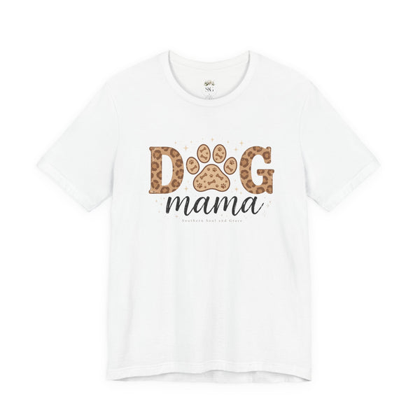 Dog Mama T‑Shirt — Leopard Paw Graphic Tee for Dog Lovers
