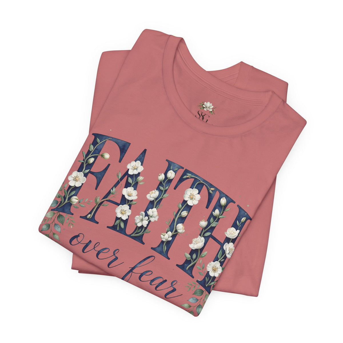 Faith Over Fear T‑Shirt — Floral Scripture Tee (Isaiah 41:10)