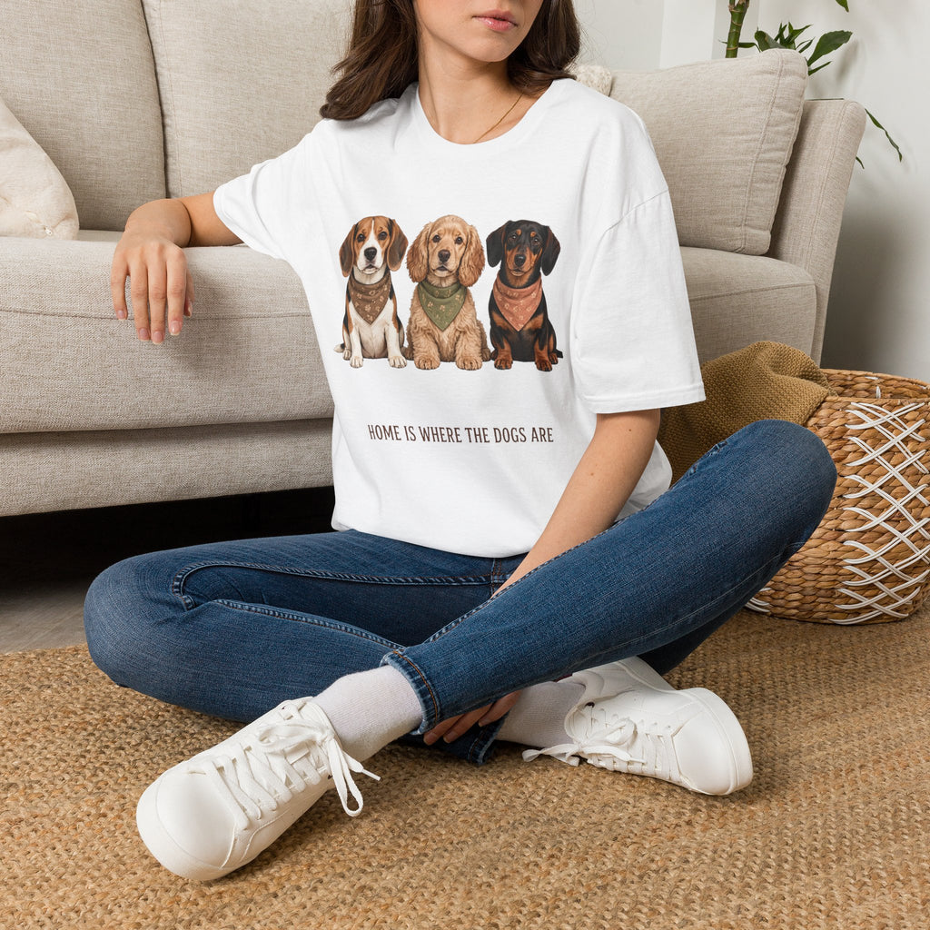 Three Cute Dogs T-Shirt | Beagle Cocker Dachshund Illustration