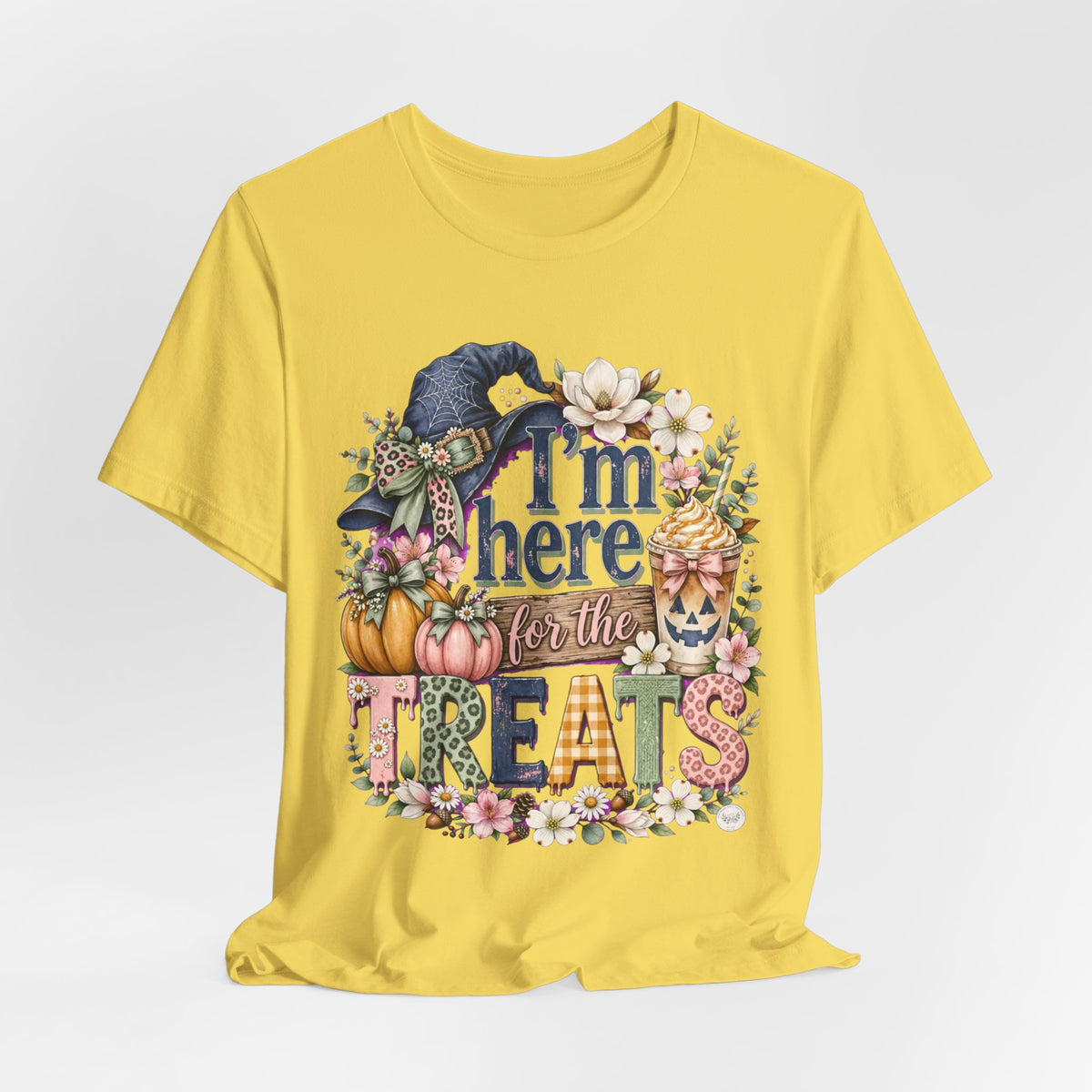 I’m Here for the Treats Tee — Cute Halloween/Autumn Pumpkin Graphic T-Shirt