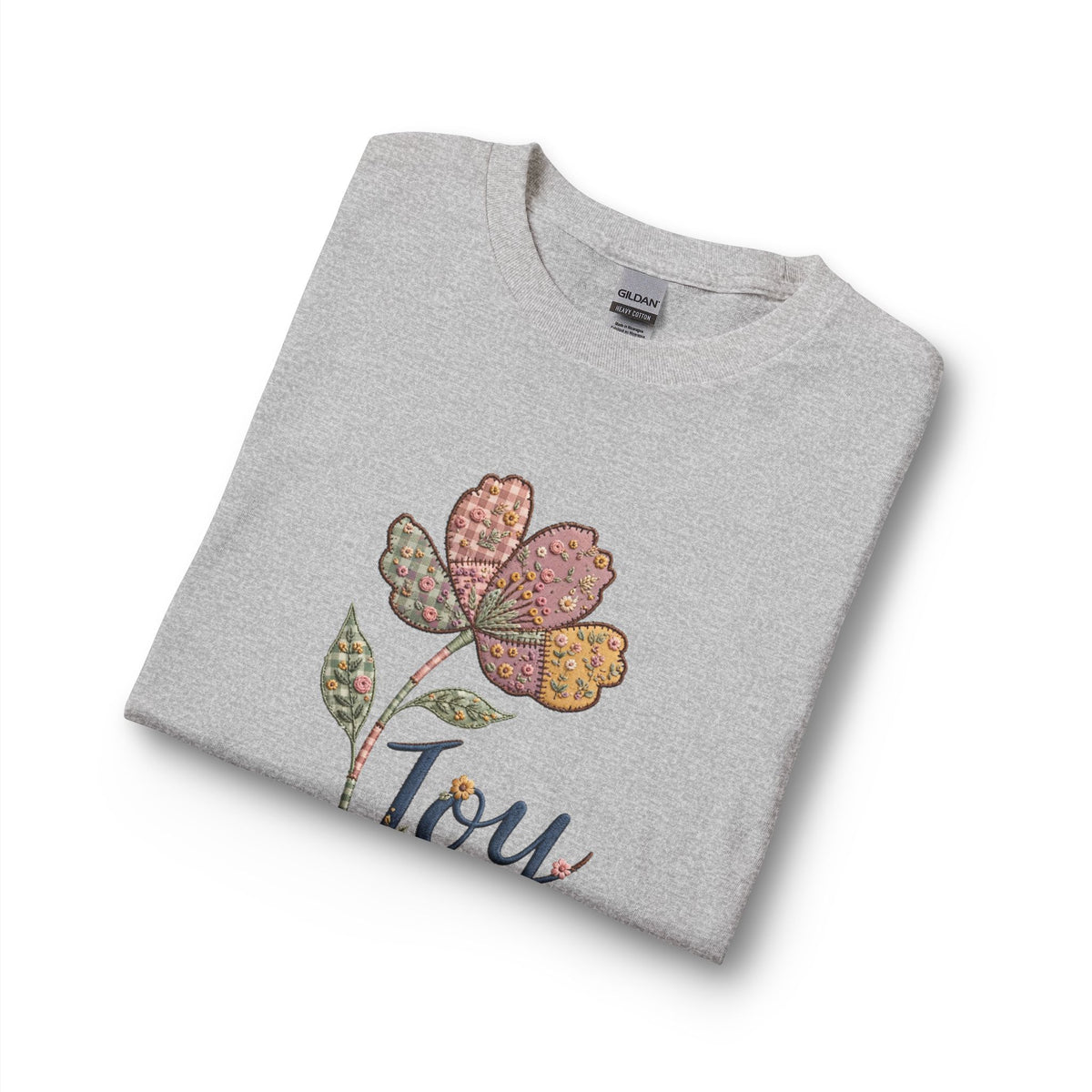 Joy Floral Long Sleeve Tee — Vintage Patchwork Flower Design