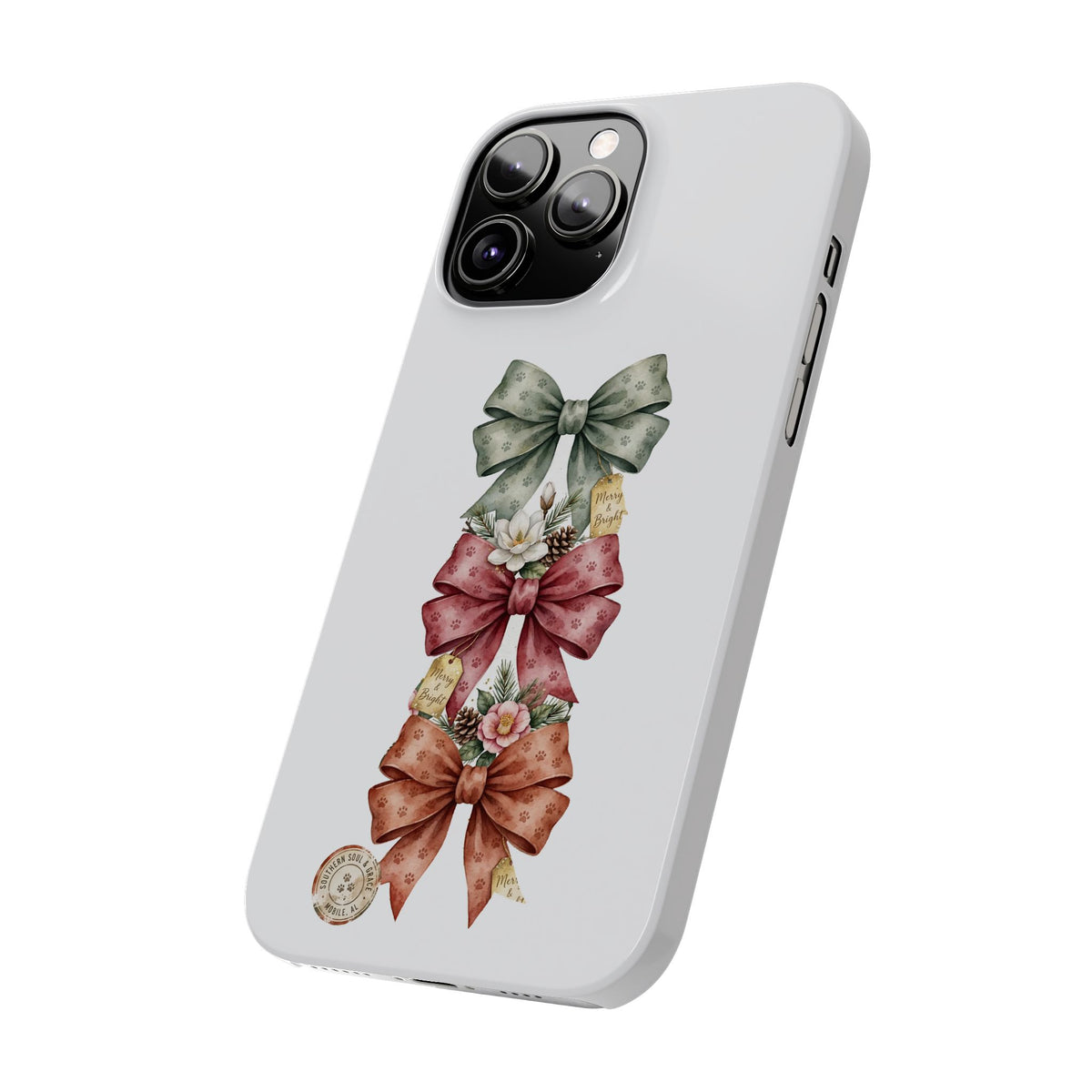 Slim Phone Case — Vintage Bow Trio Floral Design