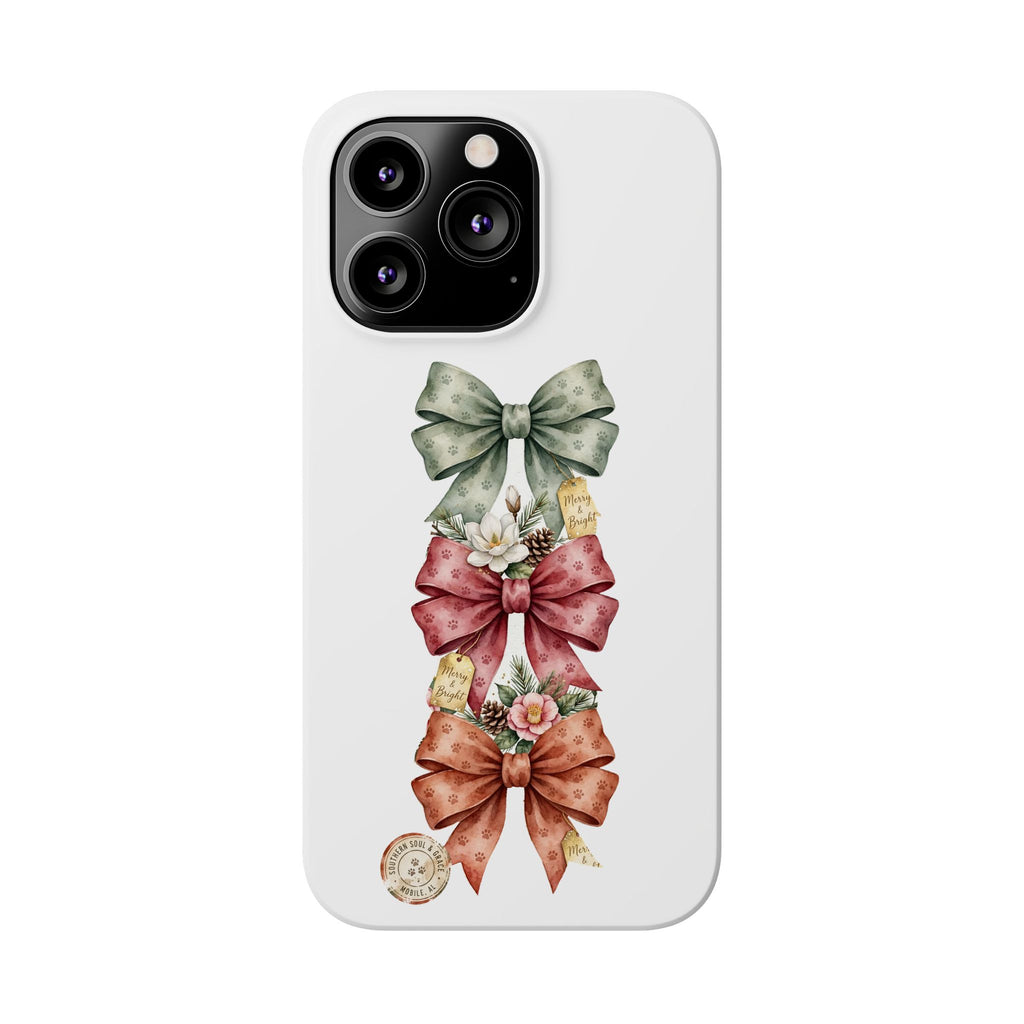 Slim Phone Case — Vintage Bow Trio Floral Design