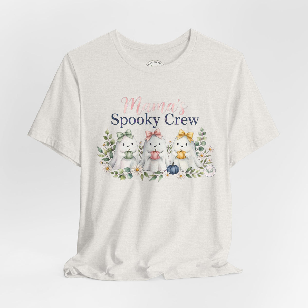 Mama's Spooky Crew T-Shirt — Cute Pastel Halloween Tee for Moms & Kids