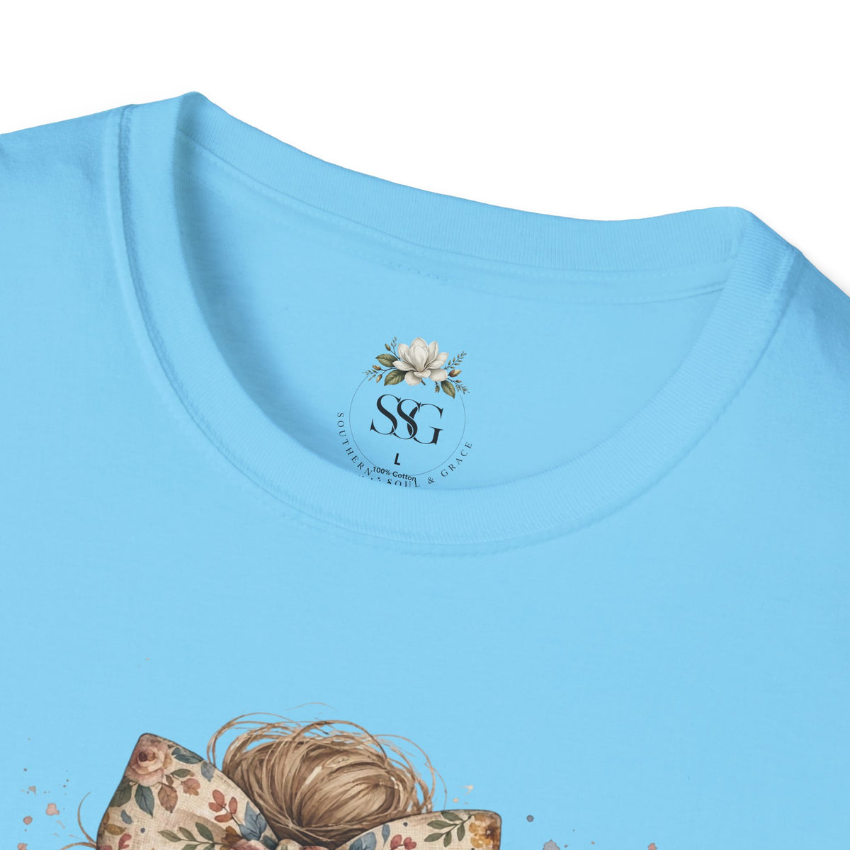 Blessed Mama T-Shirt — Floral Bow Mama Graphic Tee for Moms