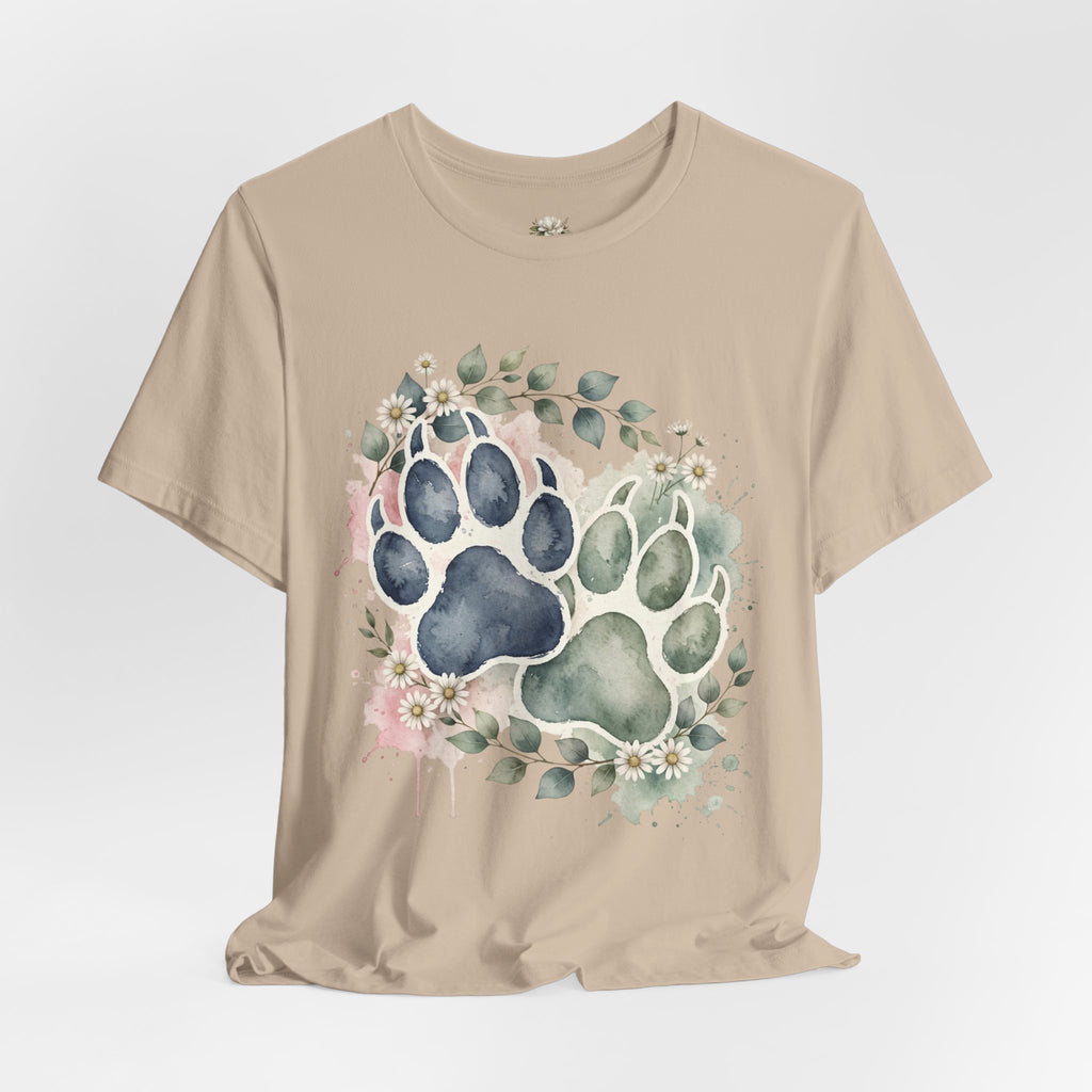 Floral Watercolor Paw Print T-Shirt Southern Soul and Grace