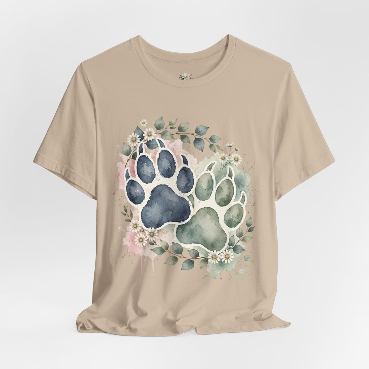 Floral Watercolor Paw Print T-Shirt Southern Soul and Grace