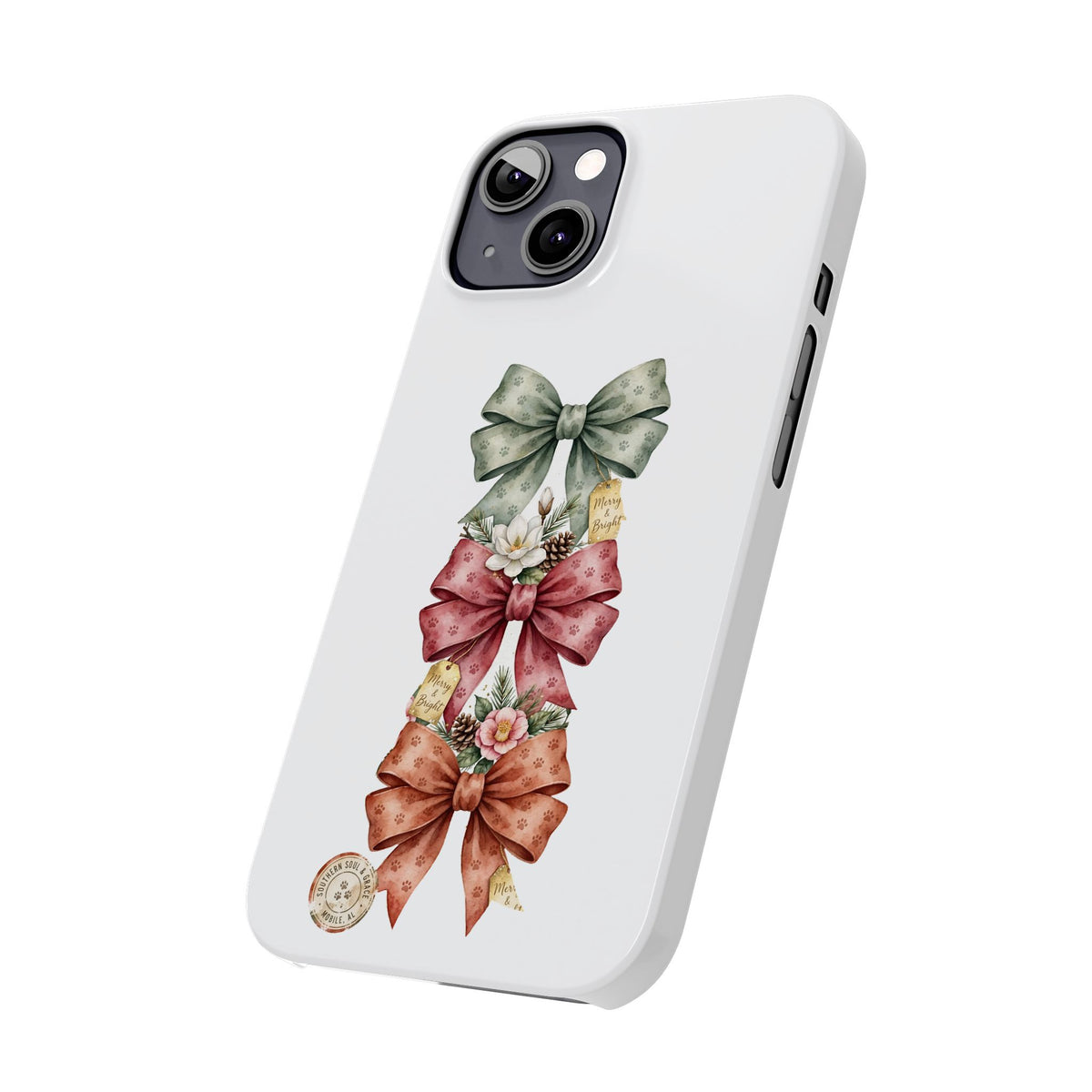 Slim Phone Case — Vintage Bow Trio Floral Design
