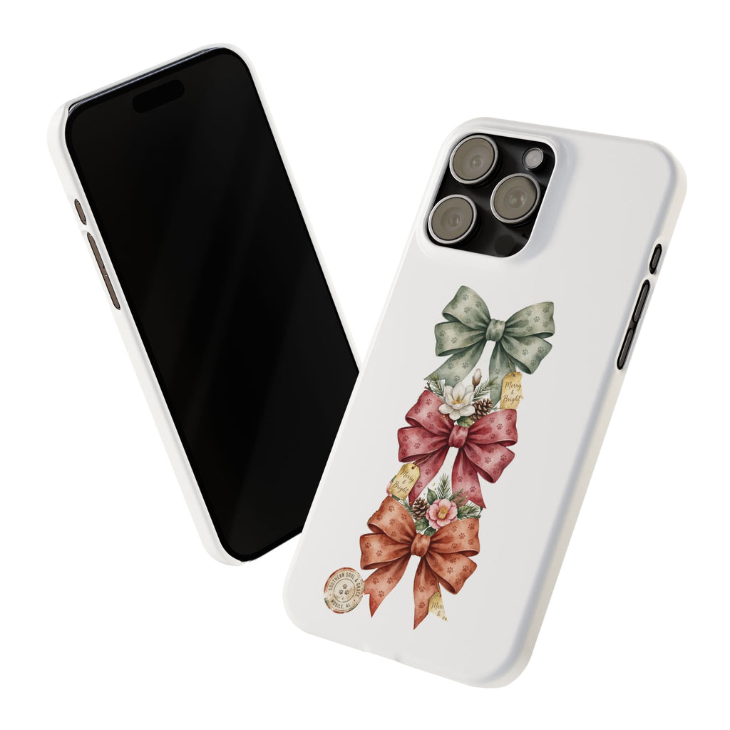 Slim Phone Case — Vintage Bow Trio Floral Design