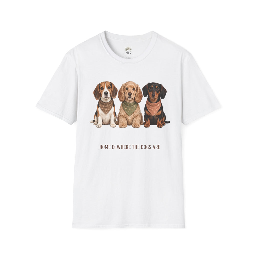 Three Cute Dogs T-Shirt | Beagle Cocker Dachshund Illustration