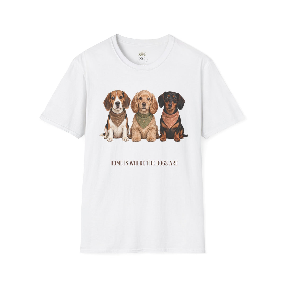 Three Cute Dogs T-Shirt | Beagle Cocker Dachshund Illustration