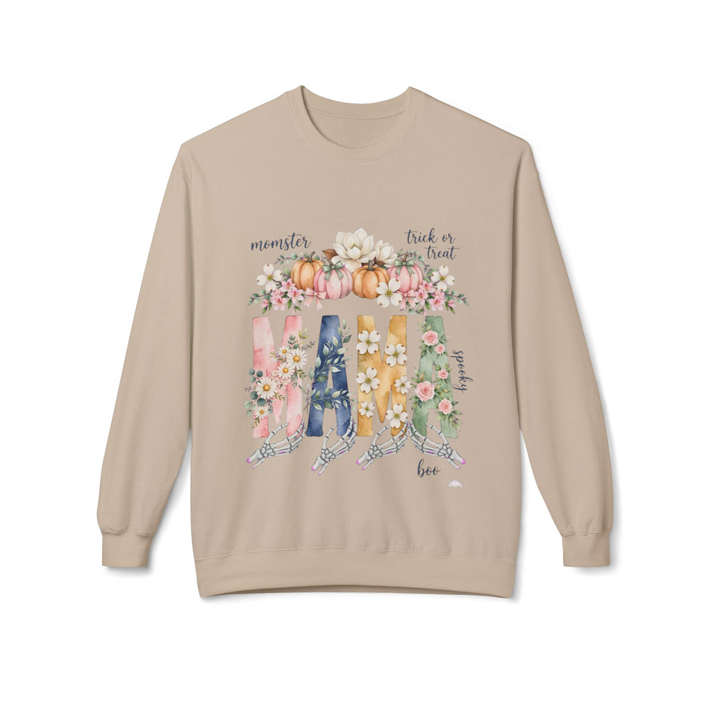 Mama Floral Crewneck Sweatshirt – Autumn Pumpkin Family Love Design
