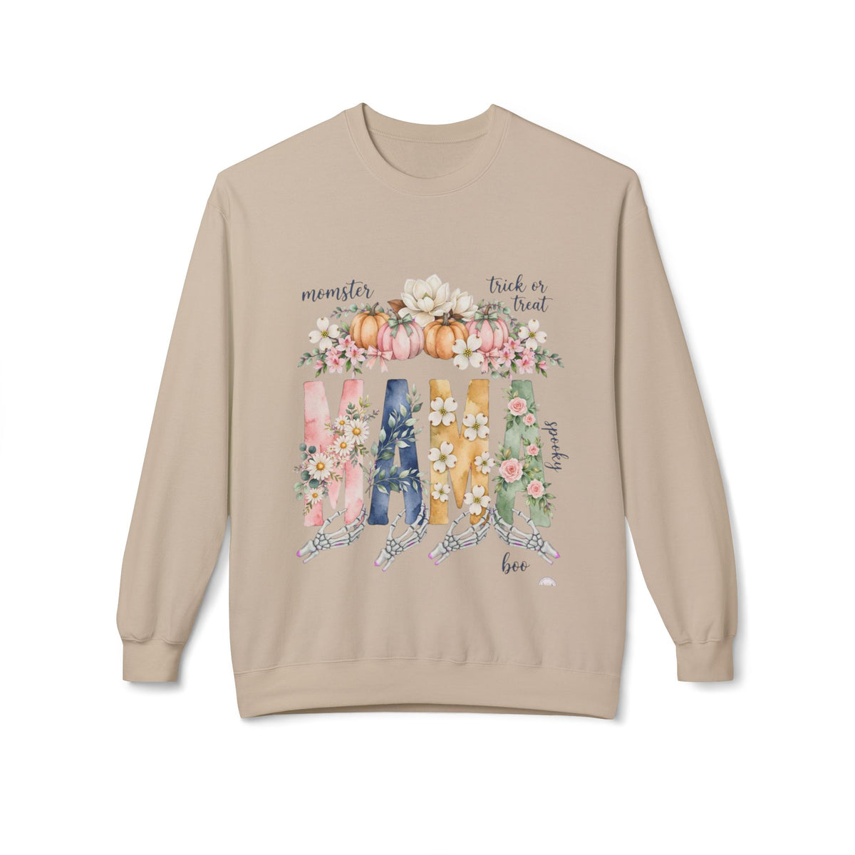 Mama Floral Crewneck Sweatshirt – Autumn Pumpkin Family Love Design