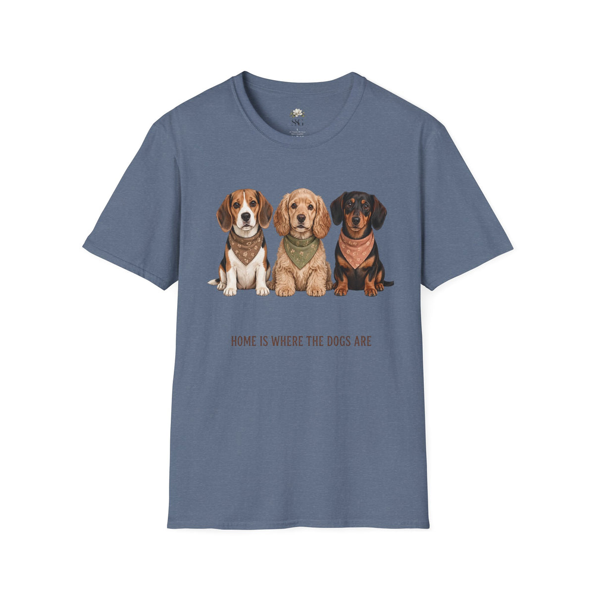 Three Cute Dogs T-Shirt | Beagle Cocker Dachshund Illustration