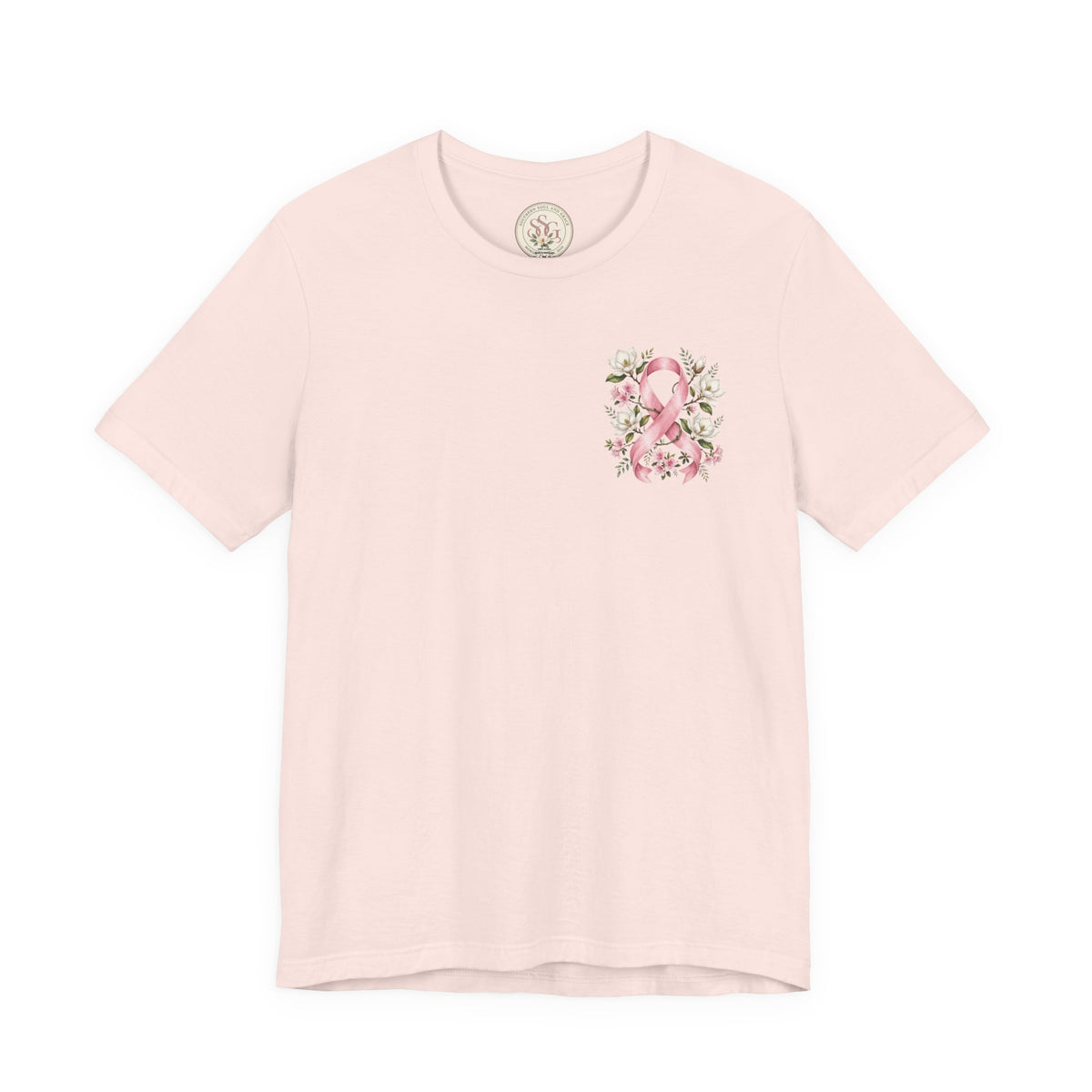 Breast Cancer Awareness Floral Ribbon T‑Shirt - view 2