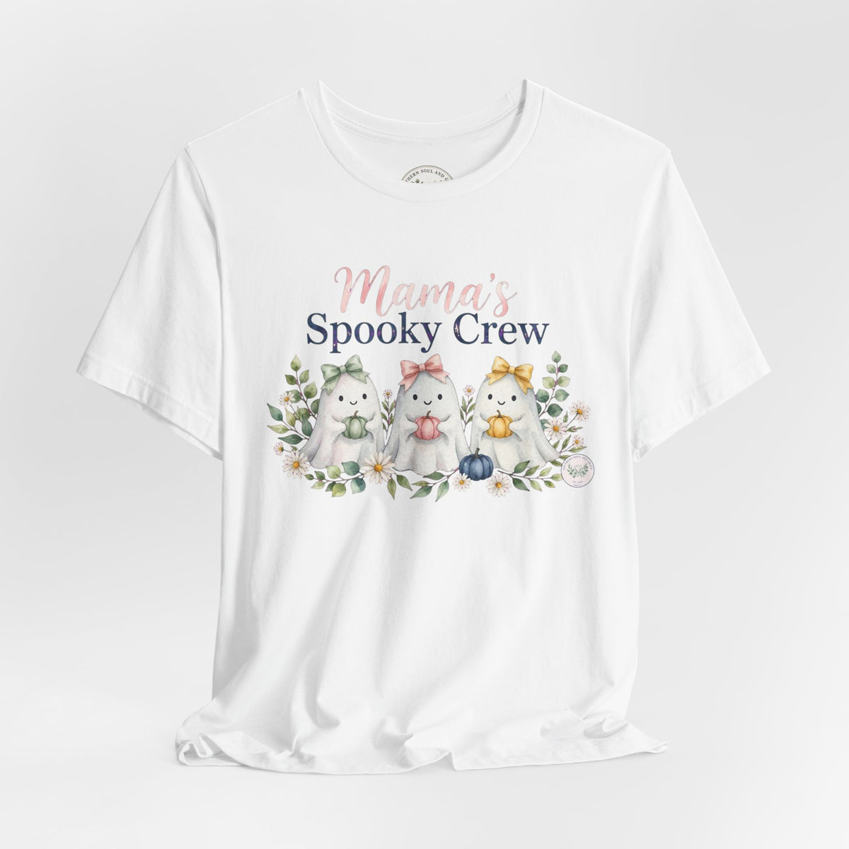 Mama's Spooky Crew T-Shirt — Cute Pastel Halloween Tee for Moms & Kids