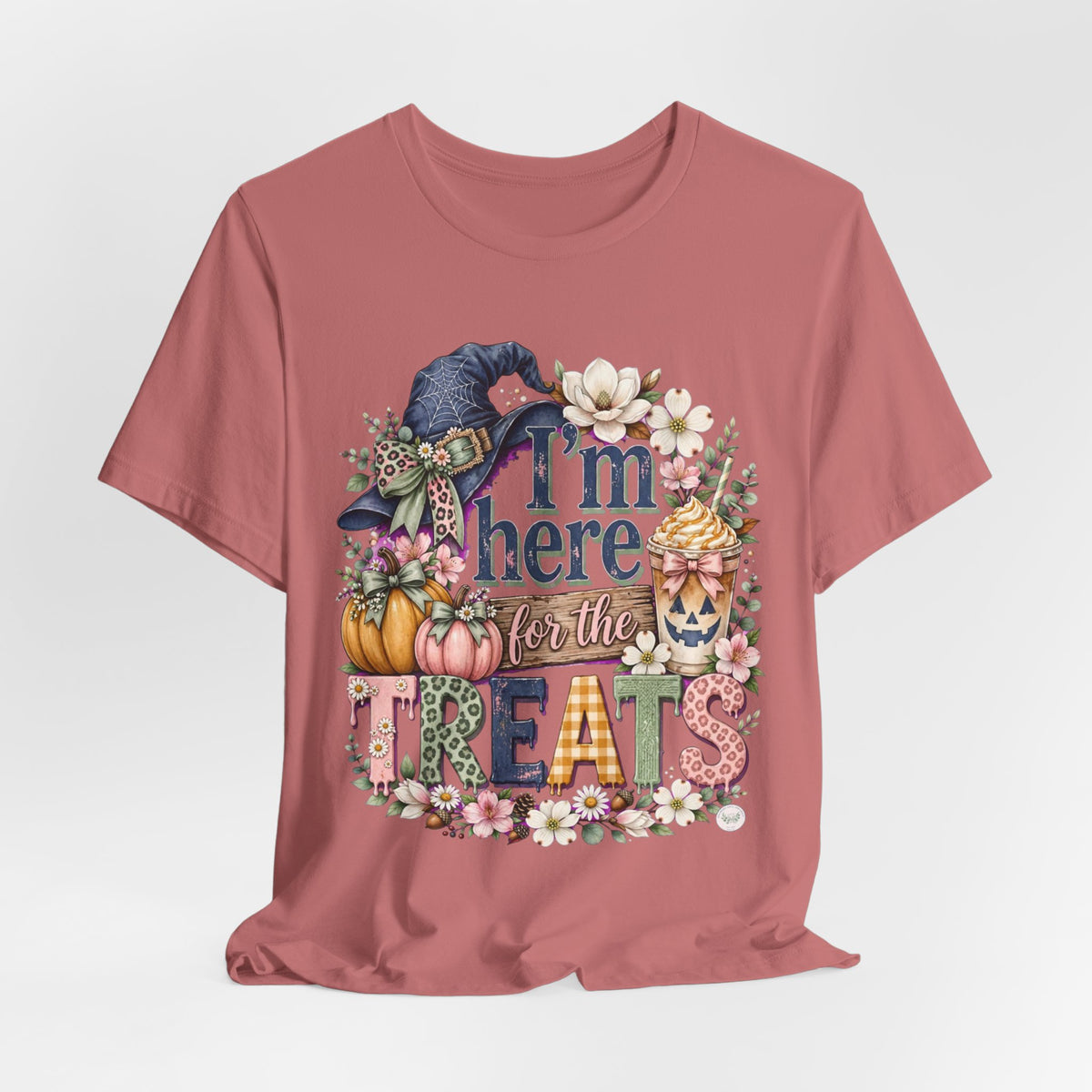 I’m Here for the Treats Tee — Cute Halloween/Autumn Pumpkin Graphic T-Shirt