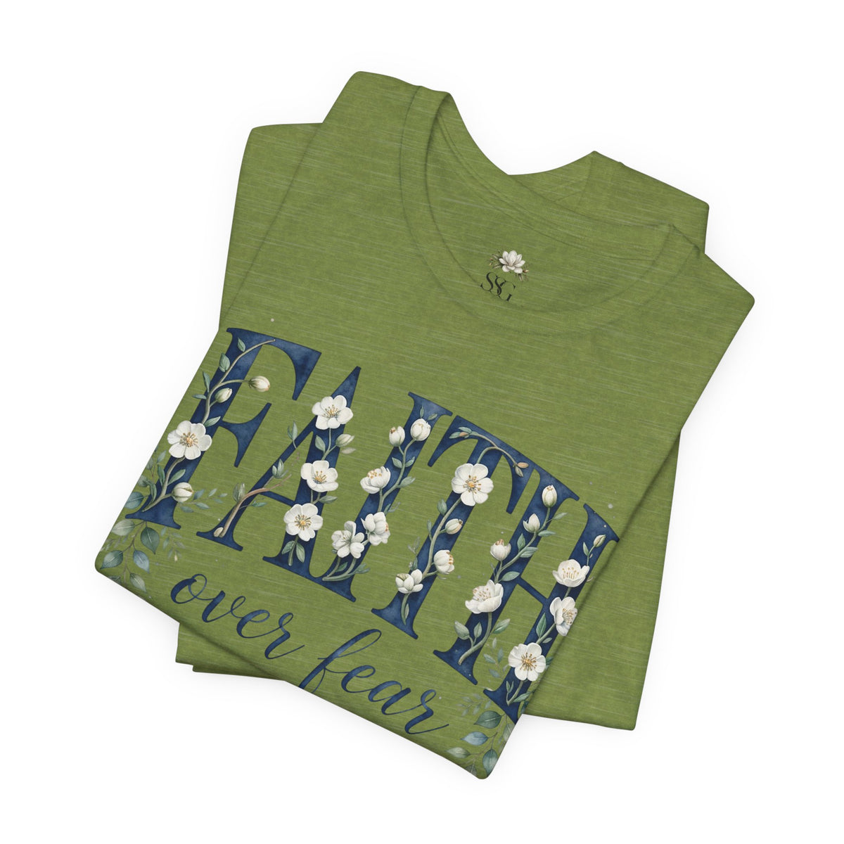 Faith Over Fear T‑Shirt — Floral Scripture Tee (Isaiah 41:10)