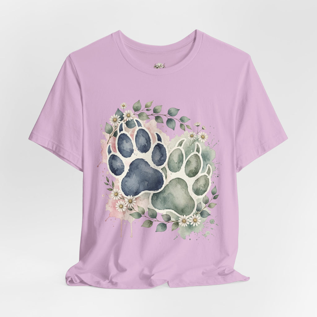 Floral Watercolor Paw Print T-Shirt Southern Soul and Grace