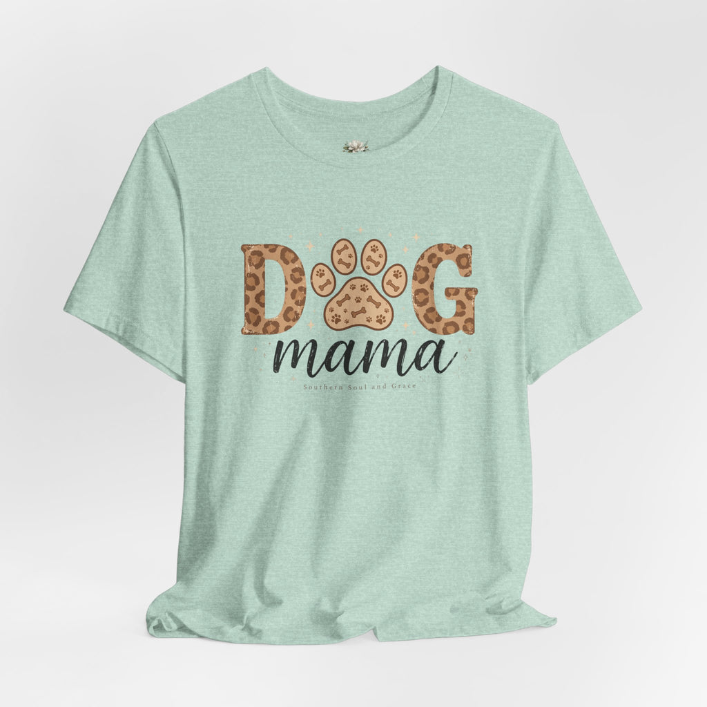 Dog Mama T‑Shirt — Leopard Paw Graphic Tee for Dog Lovers