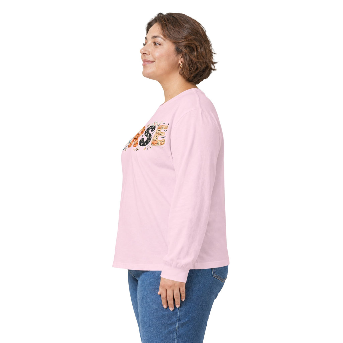 Nurse Floral Print Long Sleeve Tee - Cute Floral 'NURSE' Shirt for Healthcare Gifts