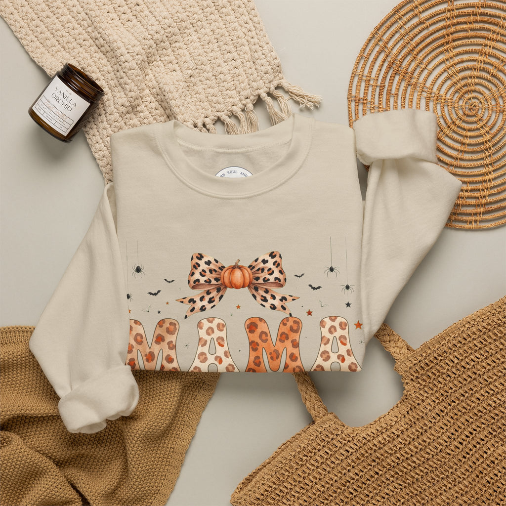 Mama Leopard Bow Sweatshirt