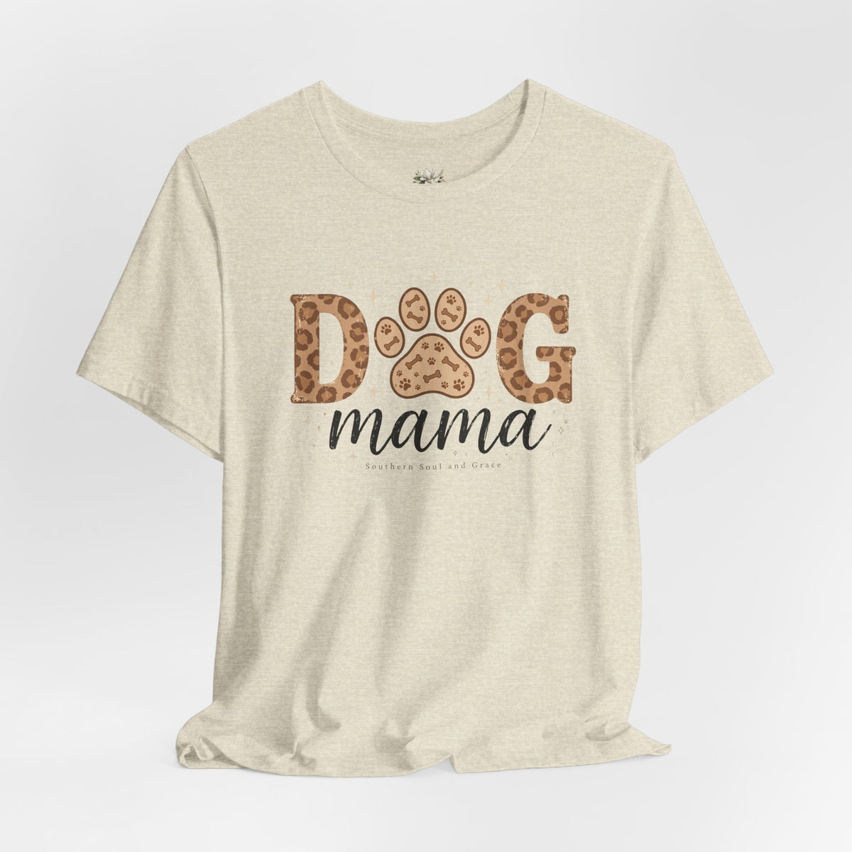 Dog Mama T‑Shirt — Leopard Paw Graphic Tee for Dog Lovers