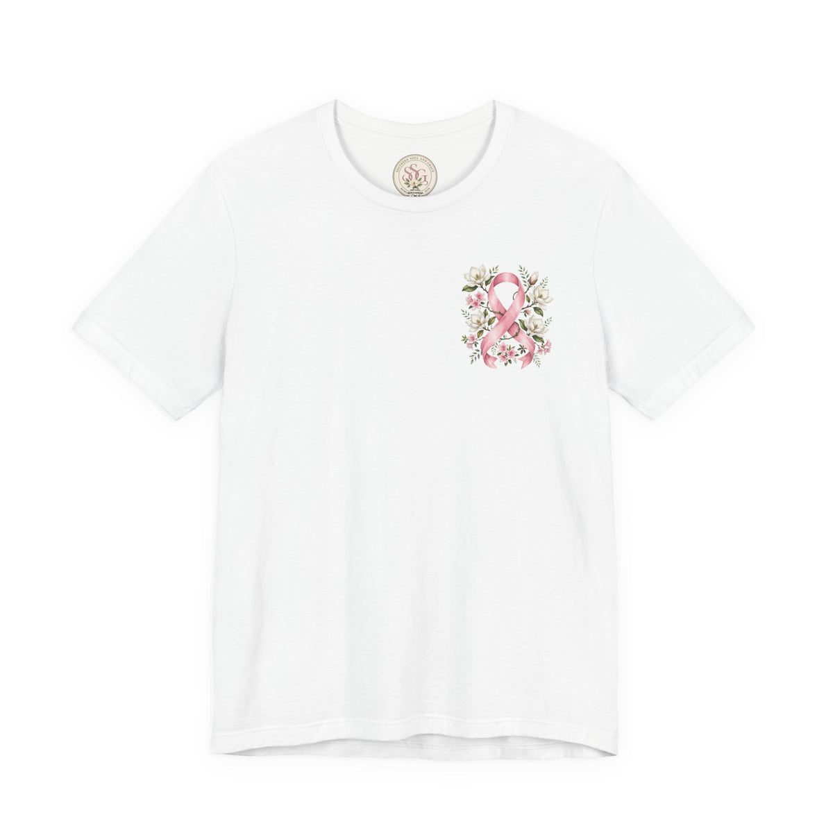 Breast Cancer Awareness Floral Ribbon T‑Shirt