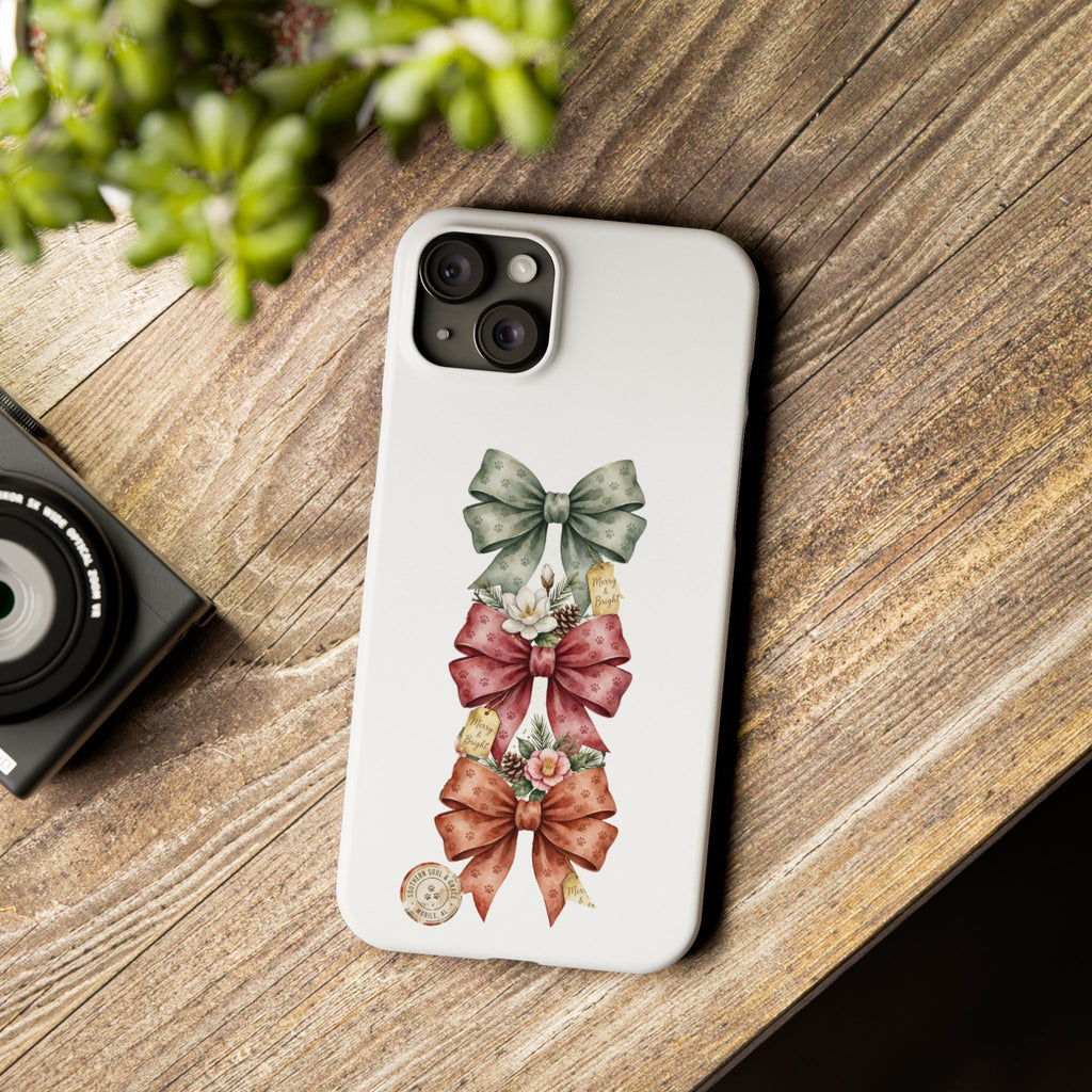 Slim Phone Case — Vintage Bow Trio Floral Design