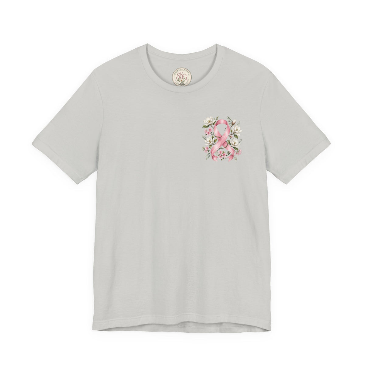 Breast Cancer Awareness Floral Ribbon T‑Shirt - view 3