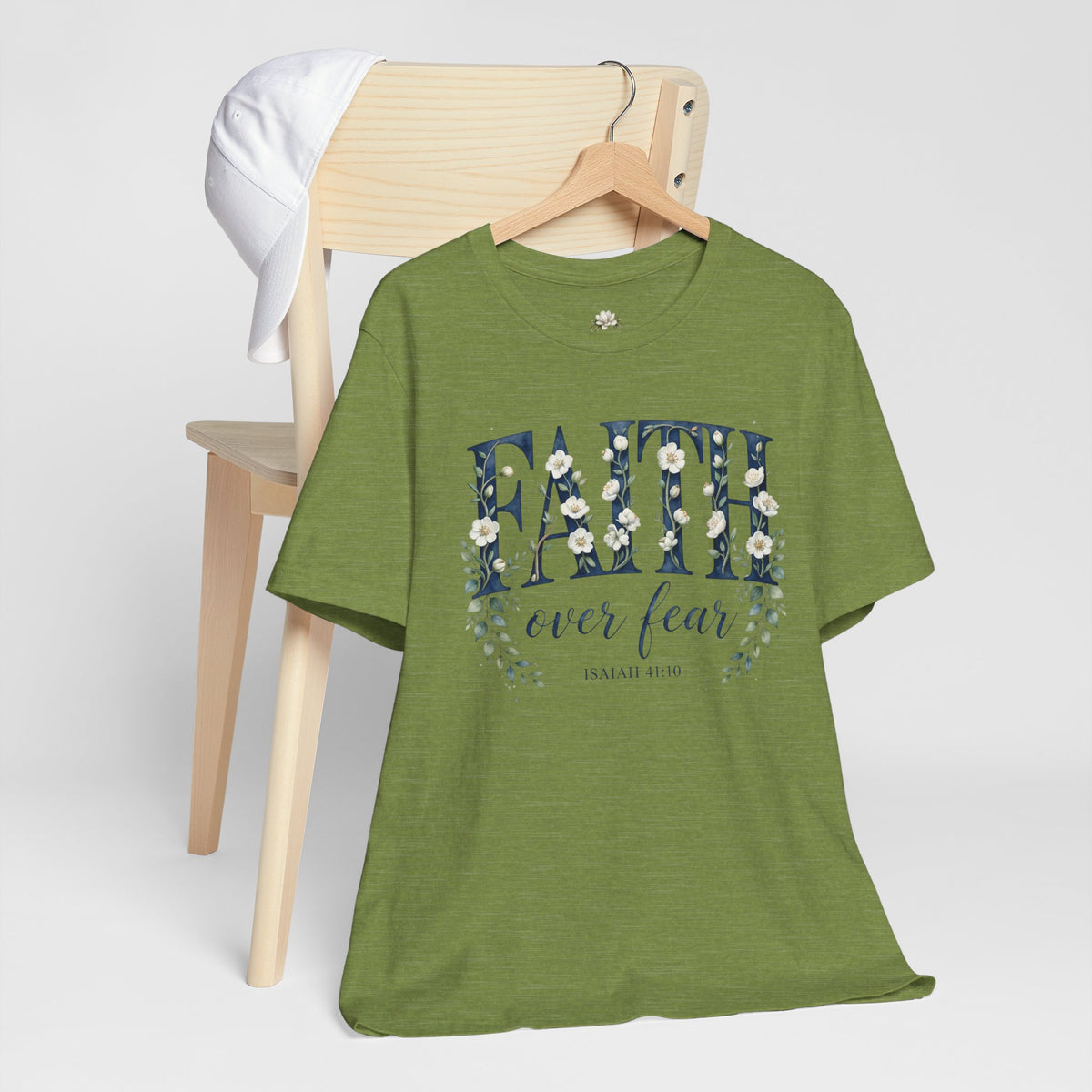 Faith Over Fear T‑Shirt — Floral Scripture Tee (Isaiah 41:10)