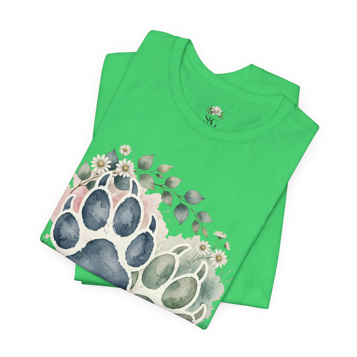 Floral Watercolor Paw Print T-Shirt Southern Soul and Grace
