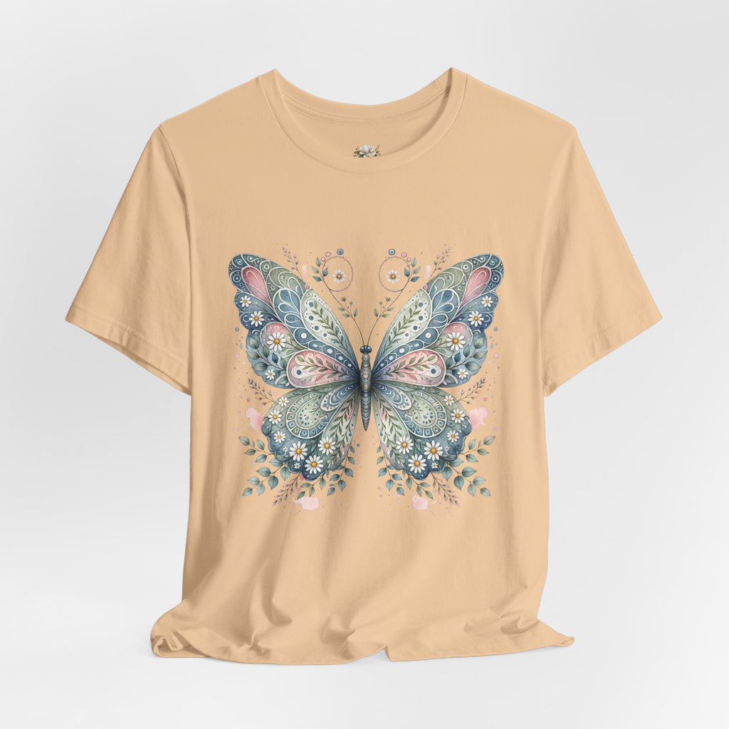 Butterfly Floral Tee — Watercolor Boho Butterfly Graphic T-Shirt