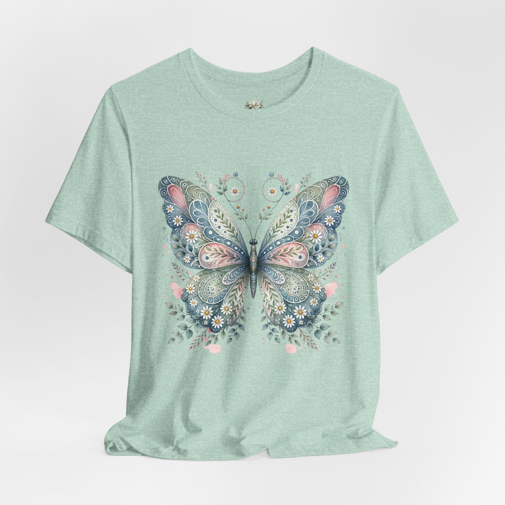 Butterfly Floral Tee — Watercolor Boho Butterfly Graphic T-Shirt