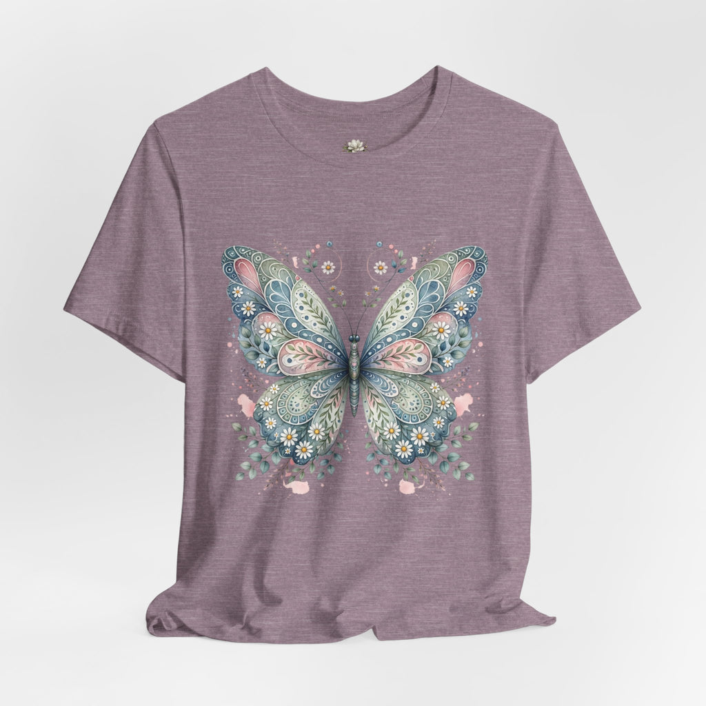 Butterfly Floral Tee — Watercolor Boho Butterfly Graphic T-Shirt