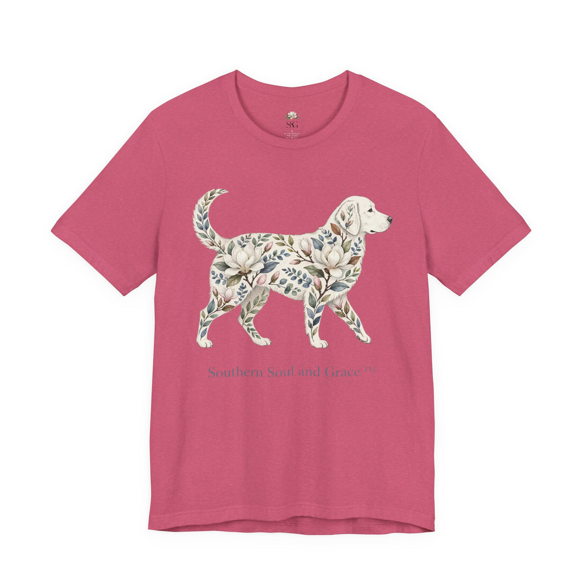 Floral Golden Retriever T‑Shirt — Southern Soul and Grace Graphic Tee