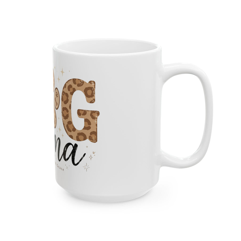 Dog Mama Leopard Paw Ceramic Mug — Cute Pet Mom Coffee Cup (11oz & 15oz)