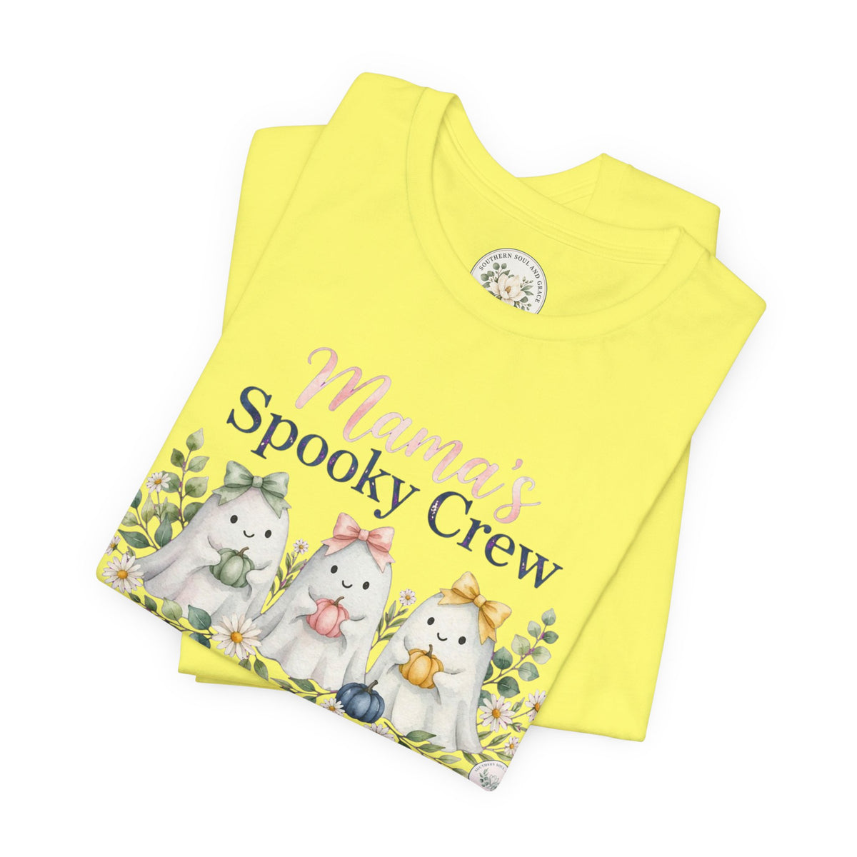 Mama's Spooky Crew T-Shirt — Cute Pastel Halloween Tee for Moms & Kids